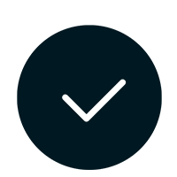 Dark blue checkmark in filled circle icon
