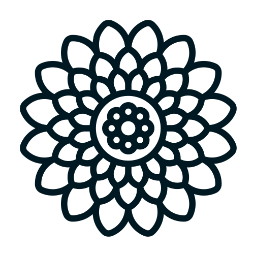 Dark blue chrysanthemum flower icon for mosquito control