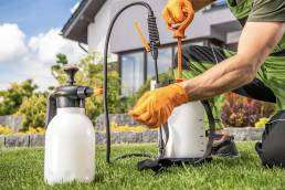 Close-up of a professional applying pest control solutions outdoors, showcasing why DIY pest control doesn’t work as effectively as professional treatments.